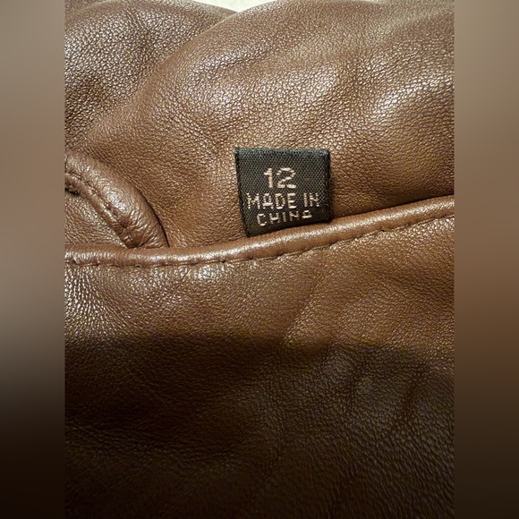 Tibor Leather Brown Trench Coat - Picture 5 of 7